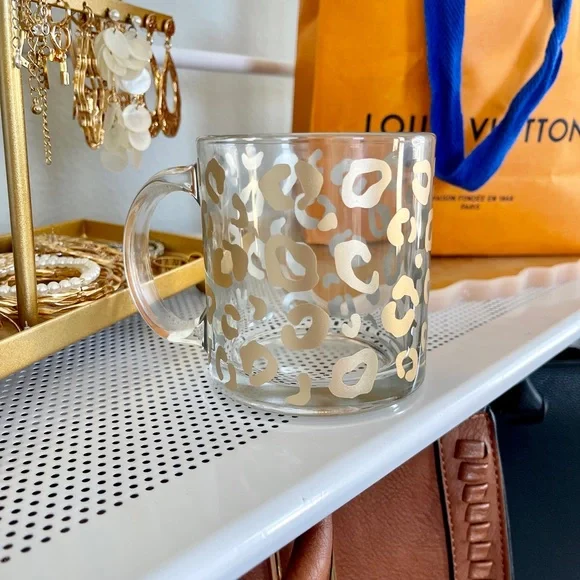 Champagne Leopard Print Clear Mug - Picture 8 of 10